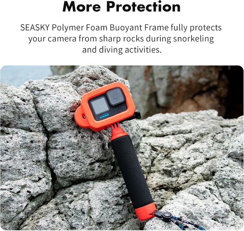 SEASKY Foam Floaty case & F1 Floating Handle Grip Kit Accessories for Gopro Hero 13/12/11/10/9 Sports Action Camera - Image 3